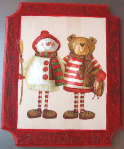 Welcome Christmas door with dimensional napkin