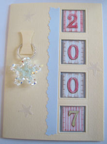happy new year card decorated with beads
