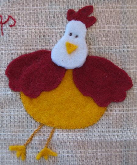 Large hen made from felt