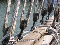 Sailing knots seen on rigging